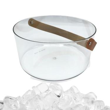 Imagem de Balde de Gelo Acrílico Fruteira com Alça de Couro G 21x10,5 - INTERPON