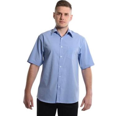 Imagem de Camisa Tricoline Manga Curta Azul Plácido - Fardas Uniformes, Azul plá