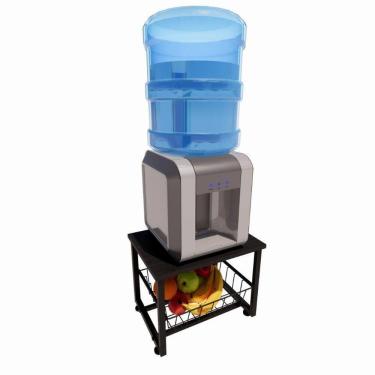 Imagem de Fruteira Suporte Bebedouro Bancada Mesa Preto Fosco Mdf