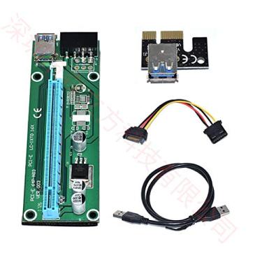 Imagem de Baibo Novo adaptador extensor PCI-E Riser Card USB 3.0 Express 1X 4X 8X 16x SATA 15 pinos para 4 pinos para minerador BTC (5 peças)