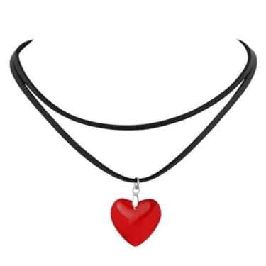 Imagem de PINK TOWN Colar gargantilha vitoriana de veludo gótico, vintage Stardust, cristal, camafeu, gótico, roxo/vermelho/preto, colar punk satanás, demônio, joia de Halloween para mulheres, Large, Zinco