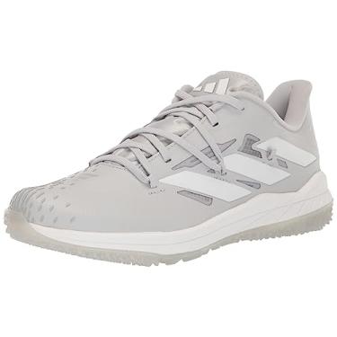 Imagem de adidas Tênis de beisebol masculino Adizero Afterburner 9 Turf, Team Light Cinza/Branco/Prata Metálico, 14