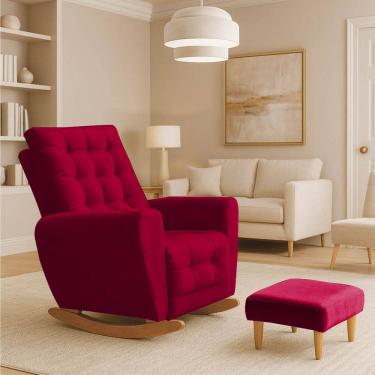 Imagem de Poltrona Amamentação Base Balanço Cecilia Vermelho