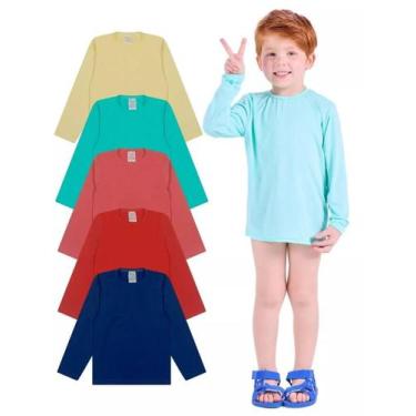 Imagem de Kit 4 Camisa Térmica bebê Menino Proteção Solar Moda Praia bebê Mascul
