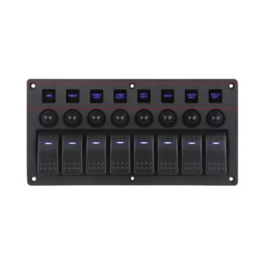 Imagem de Painel De Interruptores Gangue De 8 Posições Para Barcos, Com Disjunto