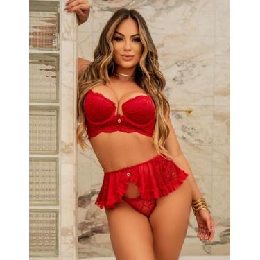 Imagem de Conjunto De Lingerie Com Bojo Sensual De Renda Revenda - Chris & Dedik
