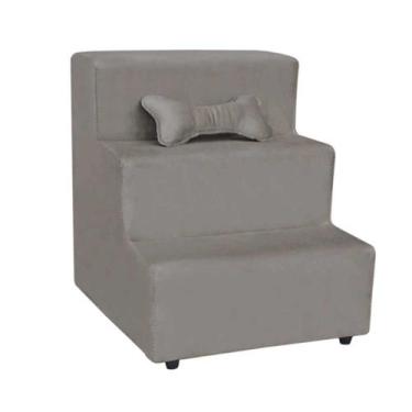 Imagem de Escada Pet Almofadada 3 Degraus para Cães e Gatos - DS HOME, Veludo Ca