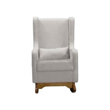 Imagem de Poltrona de Leitura Retrô Linho Ds Home, Linho Bege