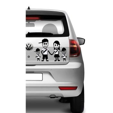 Imagem de Adesivo Para Carro Familia Vascaina + Casal + 2 Filhos