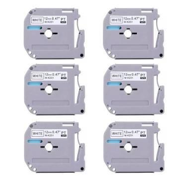 Imagem de KIT COM 6 FITAS BRANCAS ROTULADOR OLLIX COMPATIVEL Mk231 M231 Mk 231 O