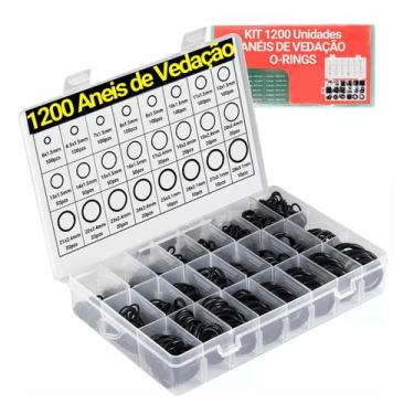 Imagem de 1200 Peças Anel De Vedação Borracha O-ring Diversos Estojo - BBACOMERC