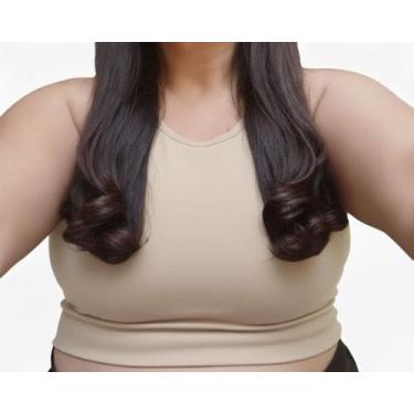 Imagem de Top Cropped Nadador Plus Size G1 G2 G3 G4 Academia Grosso Fitness Femi