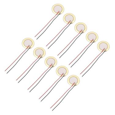 Imagem de uxcell 10 discos piezoelétricos 27 mm acústico captador transdutor microfones trigger buzzer bateria guitarra com revestimento de alumínio