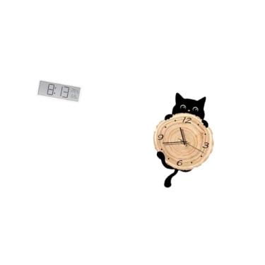 Imagem de Fenteer Relógio de Parede Digital Multifuncional com Display Grande, Temperatura E Umidade, Fácil, Leve, Sem Tique-taque, Ornamento Pendurado para Escr