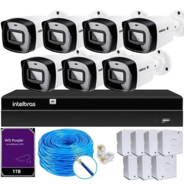 Imagem de Kit CFTV 7 Câmeras IP Vipc 1230B Intelbras NVD 1408P HD 1TB Purple
