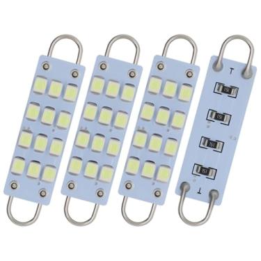 Imagem de QAUBEN Lâmpadas LED Festoon de laço rígido de 44 mm e 1,73 pol., 12 chips SMD 3528 e 1210, luz interna de carro, luz de mapa, luzes cortesia para porta, 561, 562 e 567, azul gelo, 12 V (pacote com 4)