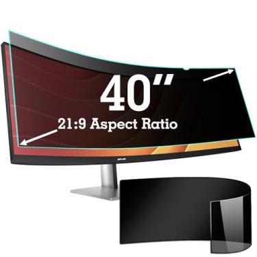 Imagem de Filtro de tela de privacidade de 40 polegadas para monitor de tela ultralargo curvado por computador 21:9 - protetor de tela com proteção de privacidade, antirreflexo e antiluz azul