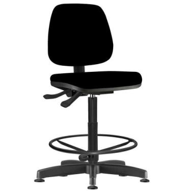 Imagem de Cadeira Caixa Alta Giratória Job L02 Crepe Preto - LYAM DECOR