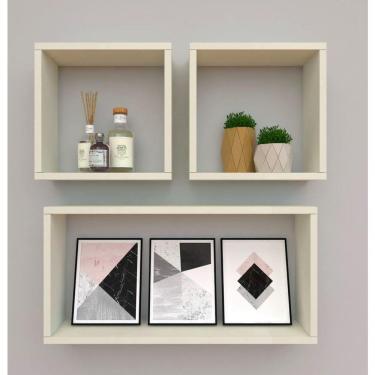 Imagem de Kit Com 3 Nichos Decoração Para Sala Nude Retangular