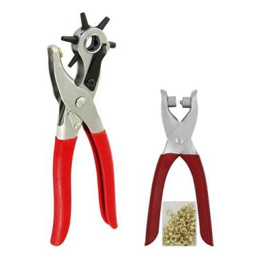 Imagem de Alicate Pregar Aplicar Ilhós + Vazador Furador Cartonagem. - Evolvere,