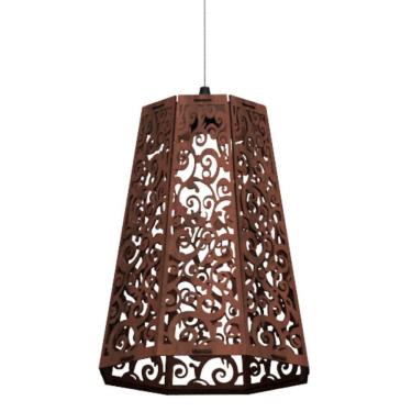 Imagem de Luminária Teto Tipo Pendente Gama Mdf - Completa Cor: Marrom