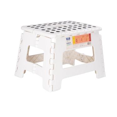 Imagem de Banqueta Plástica Dobrável Antiderrapante Pequena Branca Vig Ordene