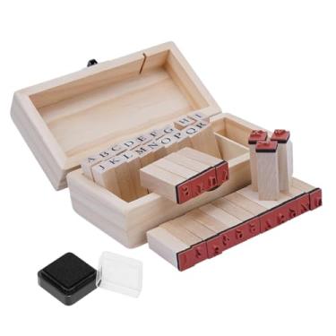 Imagem de Baoblaze Conjunto de 36 Carimbos de Madeira com Números e Letras do Alfabeto para Decoração, com Almofada de Tinta, Ideal para Scrapbooking e Diários.