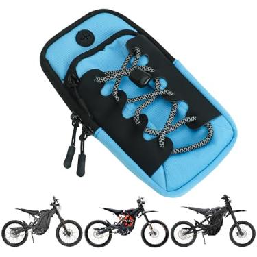 Imagem de Bolsa para celular Surron Light Bee X Segway, capa de bateria de guidão de motocicleta, bolsa de armazenamento frontal para celular, pano, cartão, fone de ouvido com alça para usar no braço de