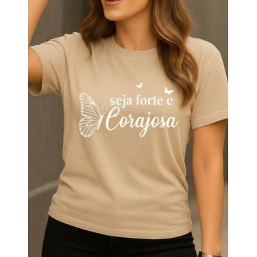 Imagem de Camiseta Feminina Blusinha Corajosa Tendência Viral Tshirt - Camisa Bl