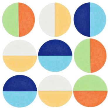 Imagem de MAYJOYDIY 18 peças de azulejos de parede de feltro para quadro de avisos coloridos de cortiça azulejos de parede adesivos de feltro para quadro de avisos adesivos para exibição de fotos para