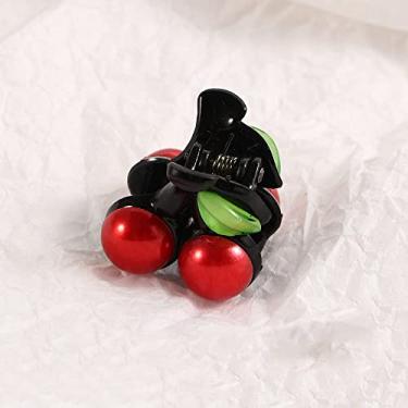 Imagem de Touca de cabelo de cereja adorável tiara feminina lavar o rosto meninas clipe de cabelo de plástico (preto)