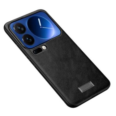 Imagem de HAOMRIYL Capa de couro para Xiaomi 17 Pro Max/17 Pro/17, proteção de lente de ajuste fino, capa de telefone retrô à prova de choque, preta, 17 Pro