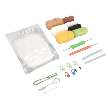 Imagem de Kit de panda em vaso de crochê fofo de desenho animado diy kit inicial de crochê conjunto completo de tricô para iniciantes decoração de casa fio de algodão 19x11cm