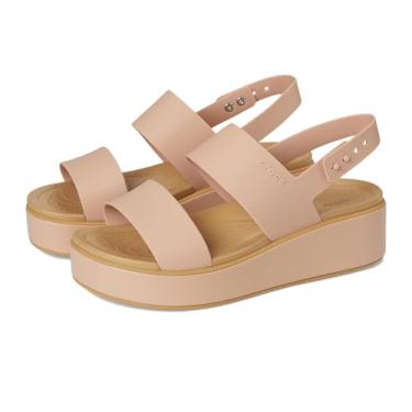 Imagem de Crocs Sandália feminina Brooklyn Low Wedge, Rosa caramelo/caramelo, 38