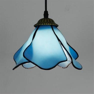 Imagem de Luminária pendente contemporânea de vidro colorido com LED, estilo retrô americano, ideal para sala de estar, restaurante, quarto, casa de campo, hotel, corredor, café ou bar (Estilo 16 D20C
