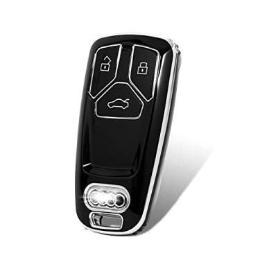 Imagem de Capa para chave Audi Key Fob Special Soft TPU para Audi A3 A4 A5 A6 Q5 Q7 TT TTS TT-RS SQ5 SQ7 R8 S5 RS4 RS5 Suporte protetor de chave inteligente.