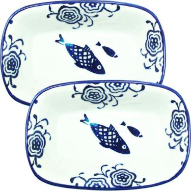 Imagem de Kit 12 Petisqueiras Travessa Pequena Bowl Peixe Oceano 100ml