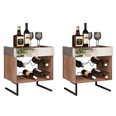 Imagem de Kit 2 Adega Espelhada Para Garrafa Aurum Demoliçao Preto Dhom Demoliçao Preto