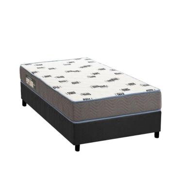 Imagem de Cama Box Solteiro: Colchão Espuma D33 Ortobom Light + Base Crc Suede Gray(88x188)