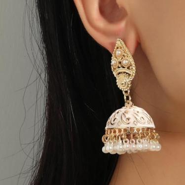 Imagem de Brincos Boho bola lustre borla declaração brincos pendentes casamento noiva joias presentes ternos indianos vestidos roupas