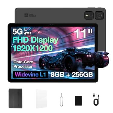 Imagem de AGM Tablet, tablet Android de 11 polegadas com capa, MTK G91 8 GB RAM 256 GB ROM, tela sensível ao toque FHD + IPS bateria de 12H, WiFi de banda dupla, Widevine L1, GNSS/OTG/BT, câmera tripla, tablets