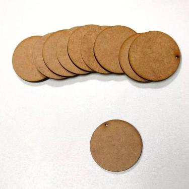 Imagem de 100 Apliques-bolachas 5cm C-furo Artesanato Chaveiros De Mdf