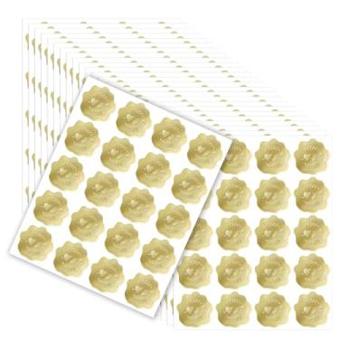 Imagem de 500 peças/25 folhas de adesivos de selo de envelope dourado, adesivos de selo de cera de coração de amor autoadesivo decoração de etiqueta de convite para festa de casamento, cartões comemorativos de
