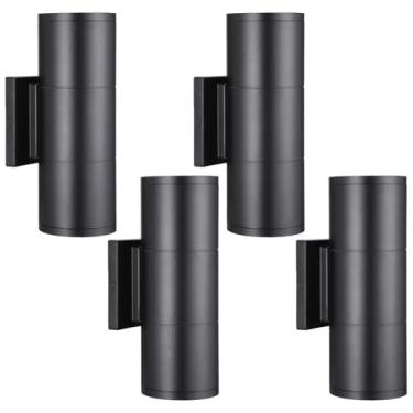 Imagem de LEONLITE Luz de parede integrada com cilindro de LED, 20W 1400lm, 100V-277V, Arandela de parede para área externa, local úmido, 3000K branco quente, porta corredor, garagem, pacote com 4