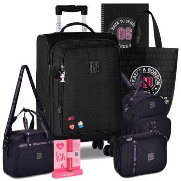Imagem de Kit Mochila Mala Escolar RB Rebecca Bonbon Estojo e Lancheira Lançamen