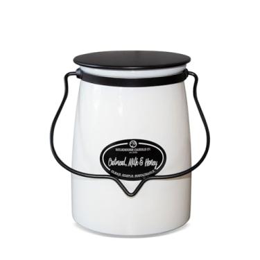 Imagem de Milkhouse Candle Company - Aveia, leite e mel - Coleção Creamery - Velas de soja de pavio de algodão simples de 623 g com cera de abelha - Longo tempo de queima, feitas nos EUA - Velas não tóxicas e