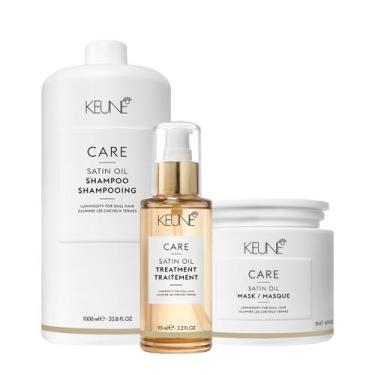 Imagem de Kit Keune Care Satin Oil Shampoo Litro Máscara G e Satin Oil (3 produt