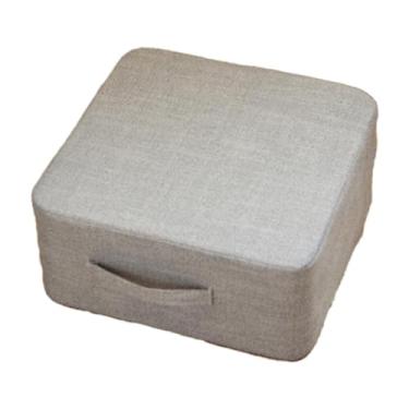 Imagem de IEUDNS Almofada de assento de chão 40cm x 40cm x 18cm leve para adultos almofada de chão quadrada para área externa festa de inauguração de casa, Cinza Claro