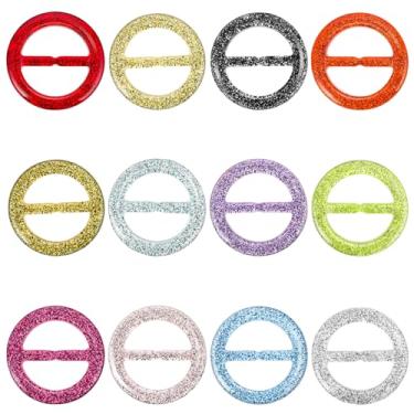 Imagem de Nogeqi 18 peças cachecol anel clipe camiseta clipe para mulheres resina camisa clipes para apertar para roupas soltas canto nó botão moda círculo redondo cintura clipes fivela multicolorida