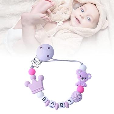 Imagem de Generic Linda Corrente de Clipe para Mordedor de bebê, Material de Silicone para Uso Seguro, Perfeita para Bebês de Mais de 3 Meses (Roxo)